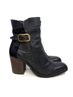 A.S.98 Black Leather Heeled Boots | 7.5